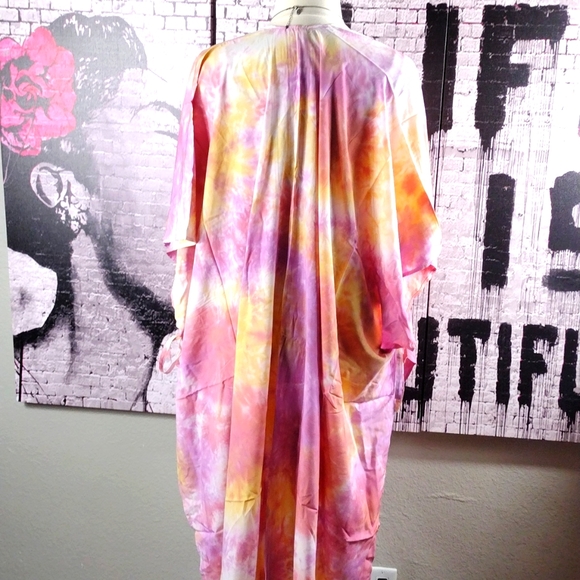 Torrid Pink Tie Dye Longline Ruana 3X - Picture 3 of 6